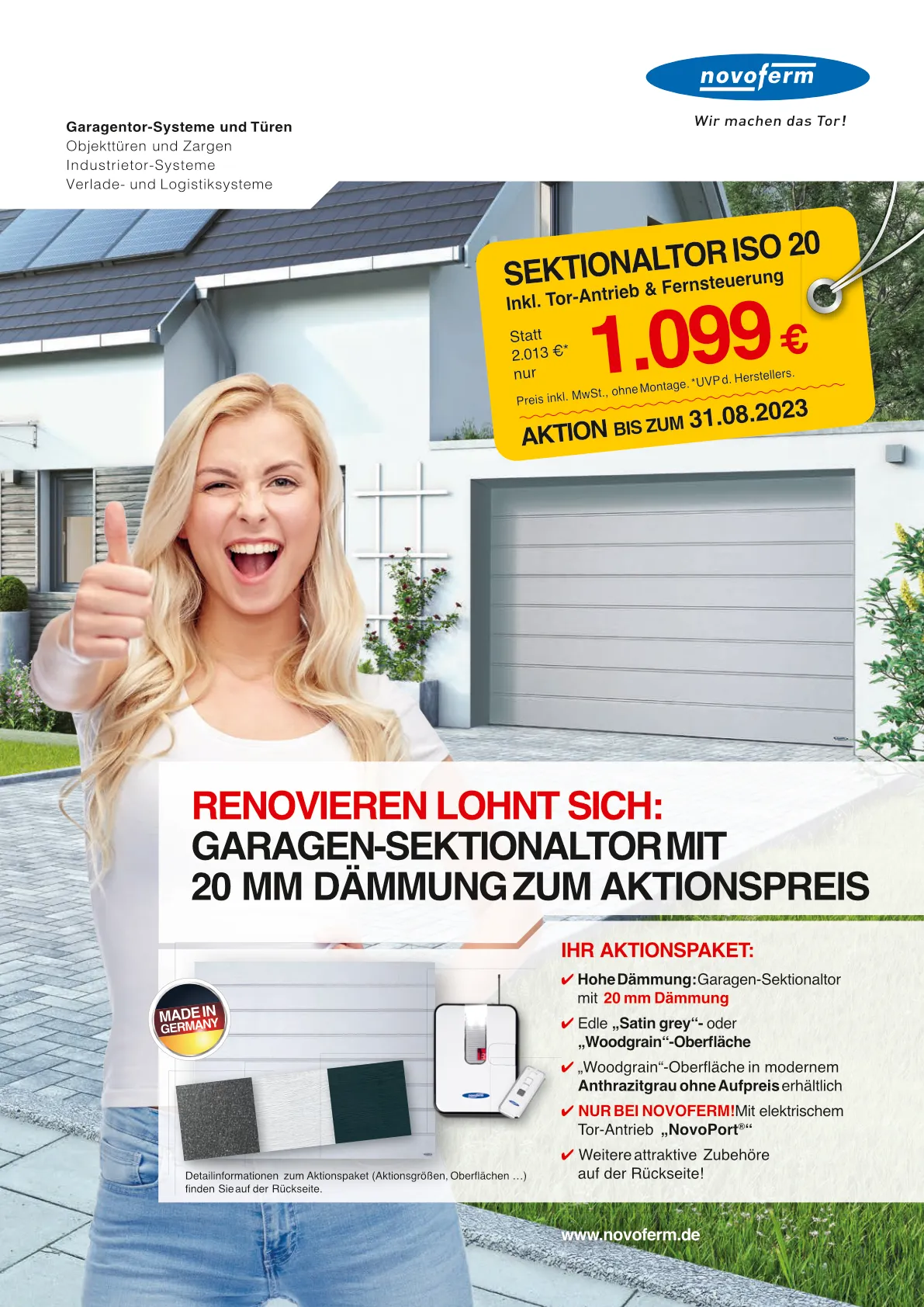 Aktionsflyer Sektionaltor ISO 20 - NovoFerm